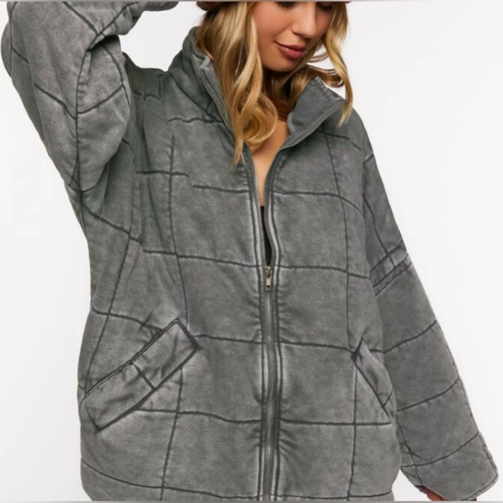 Forever 21 Quilted Zip-Up Jacket